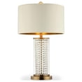 thumbnail image 1 of HomeRoots 468827 Crystal Desk Lamp, Matte Gold, Clear & Off White, 1 of 4