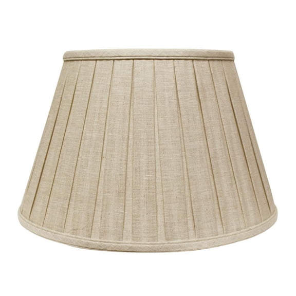 HomeRoots 469862 16 in. Slanted Paperback Linen Lampshade with Box Pleat, Cream