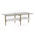 thumbnail image 1 of HomeRoots 47" Gold Glass And Steel Coffee Table With Shelf, 1 of 5