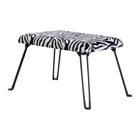 24" Faux Zebra Microfiber Folding Bench