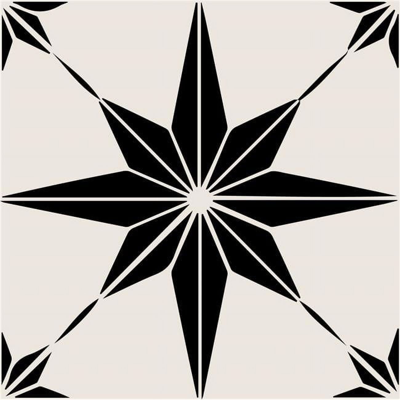 HomeRoots 473131 6 x 6 in. Black & White Mono Cross Peel & Stick Tiles