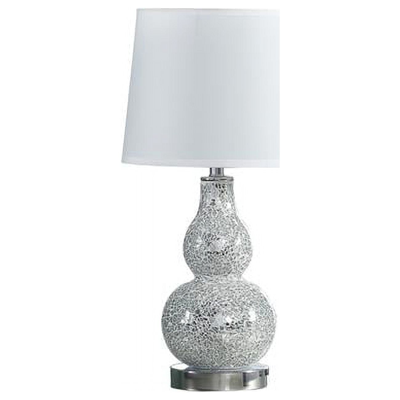 HomeRoots 473741 20 in. Mirrored Crackle Glass Mosaic Curvy Table Lamp ...