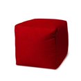 thumbnail image 1 of HomeRoots 474735 17 in. Polyester Cube Indoor & Outdoor Pouf Ottoman, Red, 1 of 3