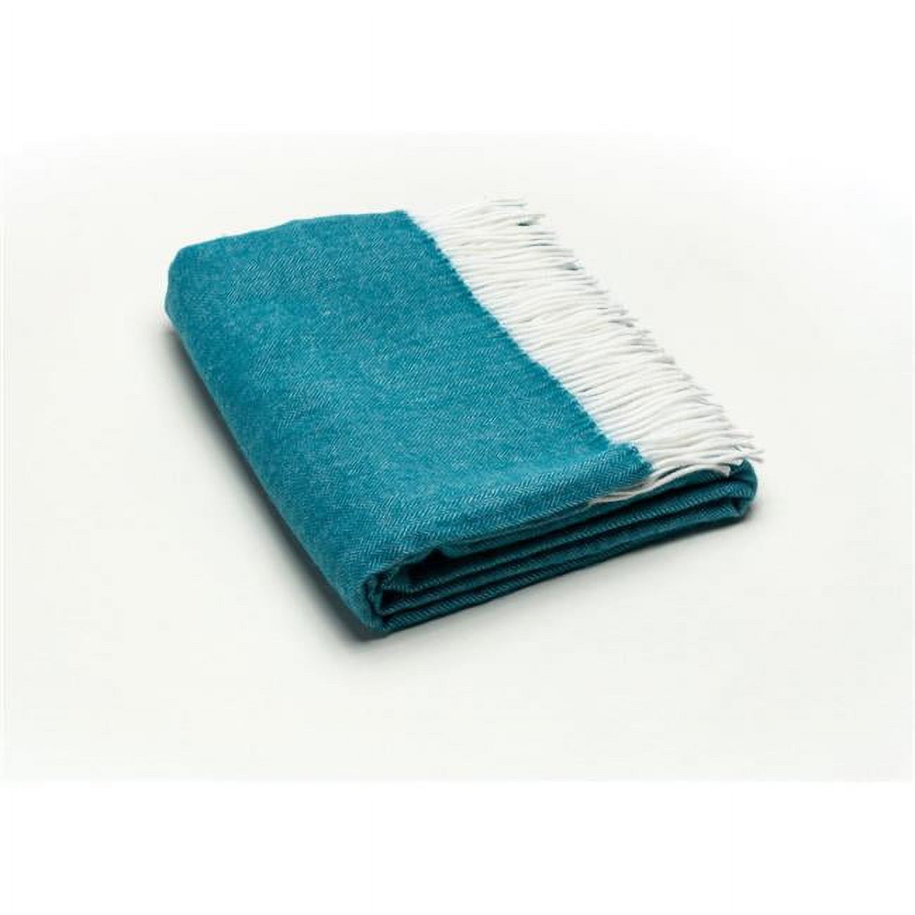 HomeRoots 475735 Dark Teal Soft Acrylic Herringbone Throw Blanket