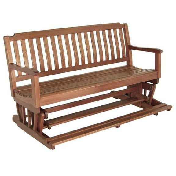 HomeRoots 476413 36 x 60 x 35 in. Brown Solid Teak Outdoor Glider Bench