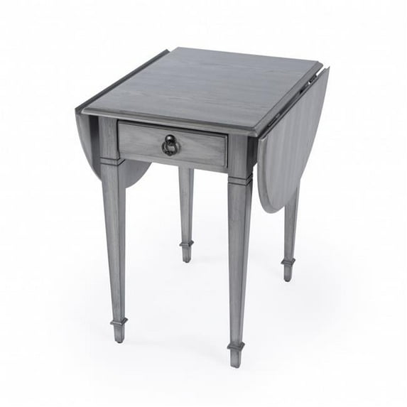 HomeRoots 476470 28 x 19 x 25 in. Gray Manufactured Wood Oval End Table with Drawers