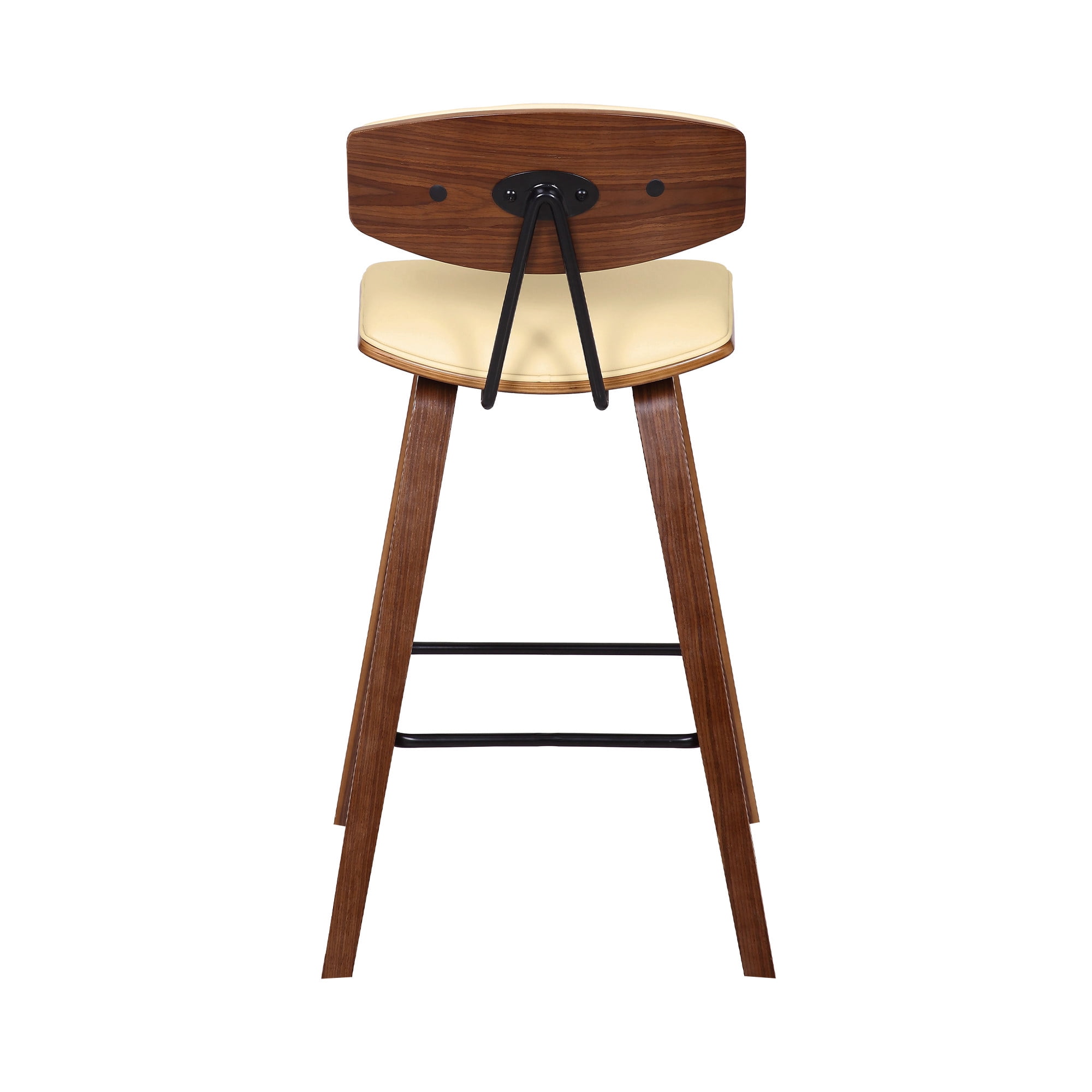 Margo Cream Faux Leather Mid-Century Modern Bar Stool