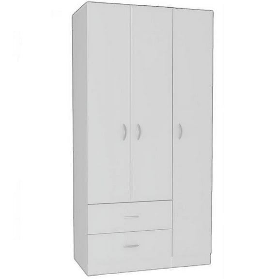 HomeRoots 478413 71.1 x 35.4 x 18.5 in. White Manufactured Wood Two Drawers Combo Dresser