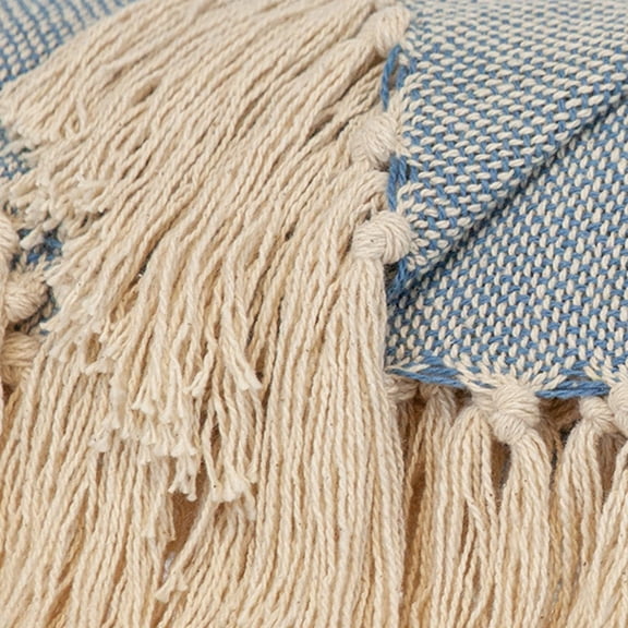 HomeRoots 478665 50 x 60 in. Parkland Transitional Vereigated Rectangle Throw Blankets Blue
