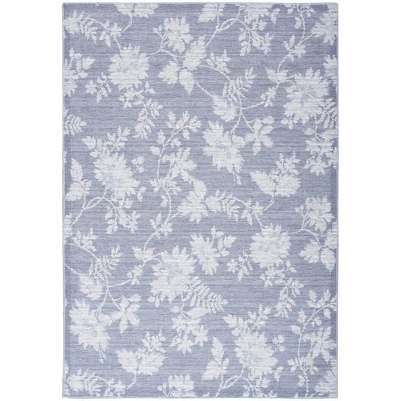 HomeRoots 479709 5 x 7 ft. Grey Floral Washable Area Rug