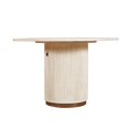 thumbnail image 1 of HomeRoots 606259 48 in. White Solid Wood Pedestal Base Round Top Dining Table, 1 of 1