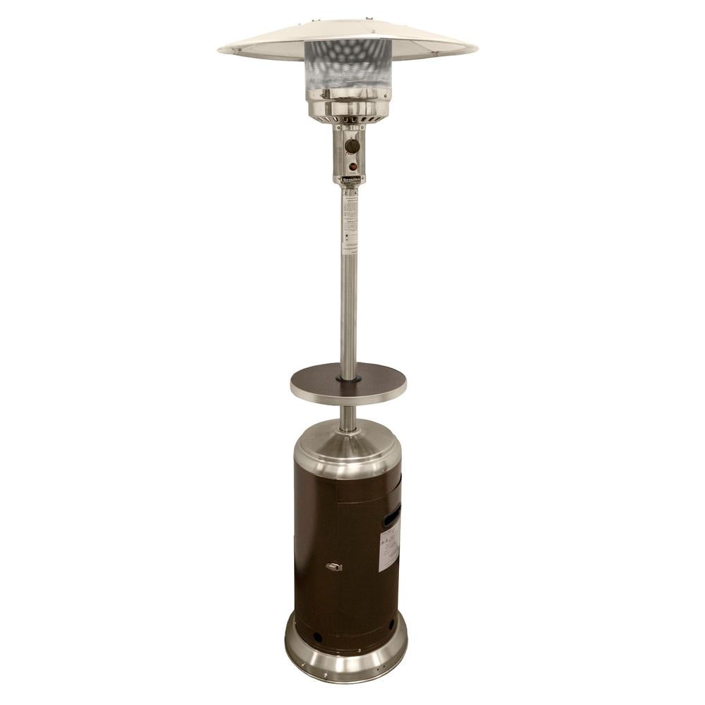 Bronze and Silver Steel Propane Standing Patio Heater