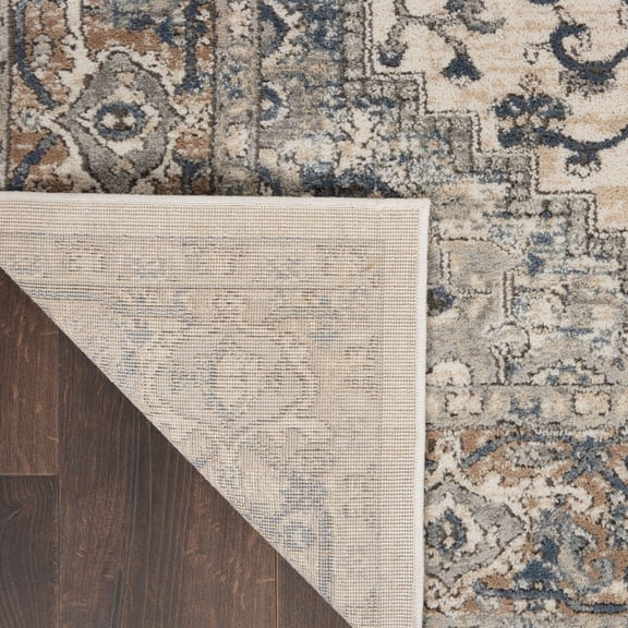 HomeRoots 480253 2 x 4 ft. Ivory & Grey Oriental Non Skid Area Rug