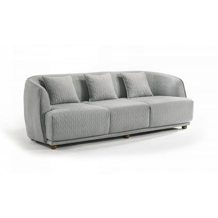 Modern 68" Light Gray Quilted Sofa