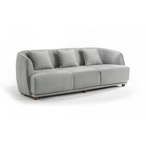 Modern 68" Light Gray Quilted Sofa