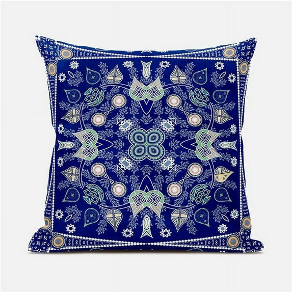 HomeRoots 481365 20 x 20 in. Broadcloth Paisley Zippered Pillow, Beige & White