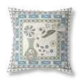 thumbnail image 1 of HomeRoots 481778 28 x 28 in. Off White Bird Blown Seam Floral Indoor & Outdoor Throw Pillow, 1 of 5