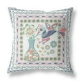 thumbnail image 1 of HomeRoots 481828 5 x 28 x 28 in. White & Gray Bird Blown Seam Floral Indoor & Outdoor Throw Pillow, 1 of 5