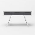 thumbnail image 1 of HomeRoots 482422 30 x 63 x 28 in. Gray & Chrome Rectangular Writing Desk with Three Drawers, 1 of 7