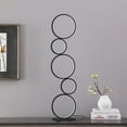 thumbnail image 1 of HomeRoots 482679 38.5 x 0.75 x 9 in. Black Metal Five Circle Geometric Sculpture LED Table Lamp, 1 of 5