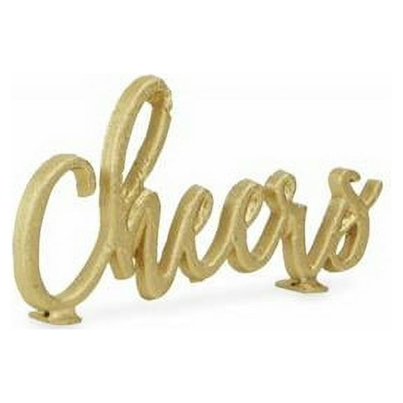 HomeRoots 483255 4 in. Metal Cheers Hand Painted Sculpture, Gold
