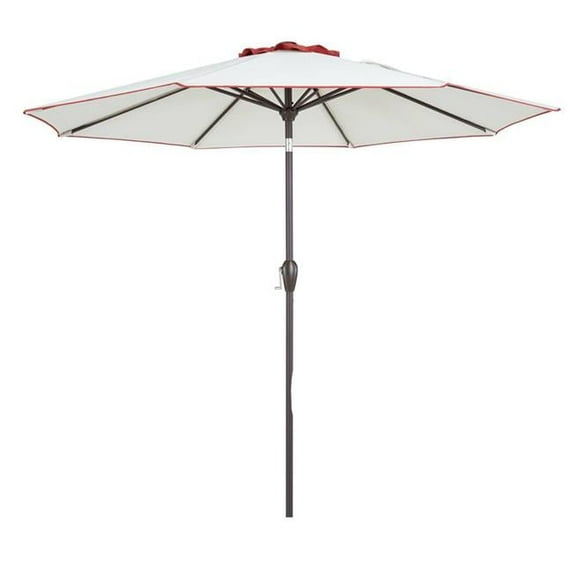 HomeRoots 484469 9 ft. Beige & Terracotta Polyester Octagonal Tilt Market Patio Umbrella