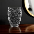 thumbnail image 1 of HomeRoots 484492 12 in. Clear & Frosted Leaf Pattern Oval Crystal Table Vase, 1 of 1