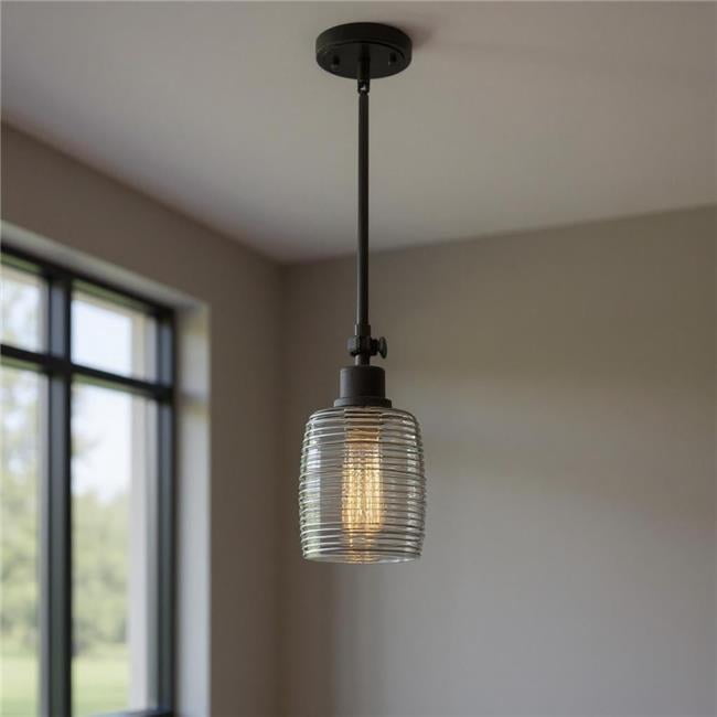 HomeRoots 484622 Gray Kitchen Island Metal Dimmable Chandelier with Clear Shades