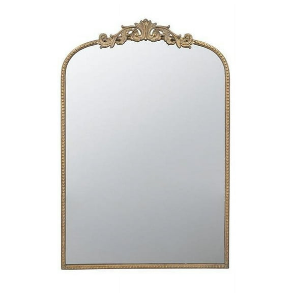 HomeRoots 485052 36 in. Gold Arch Iron Framed Accent Mirror