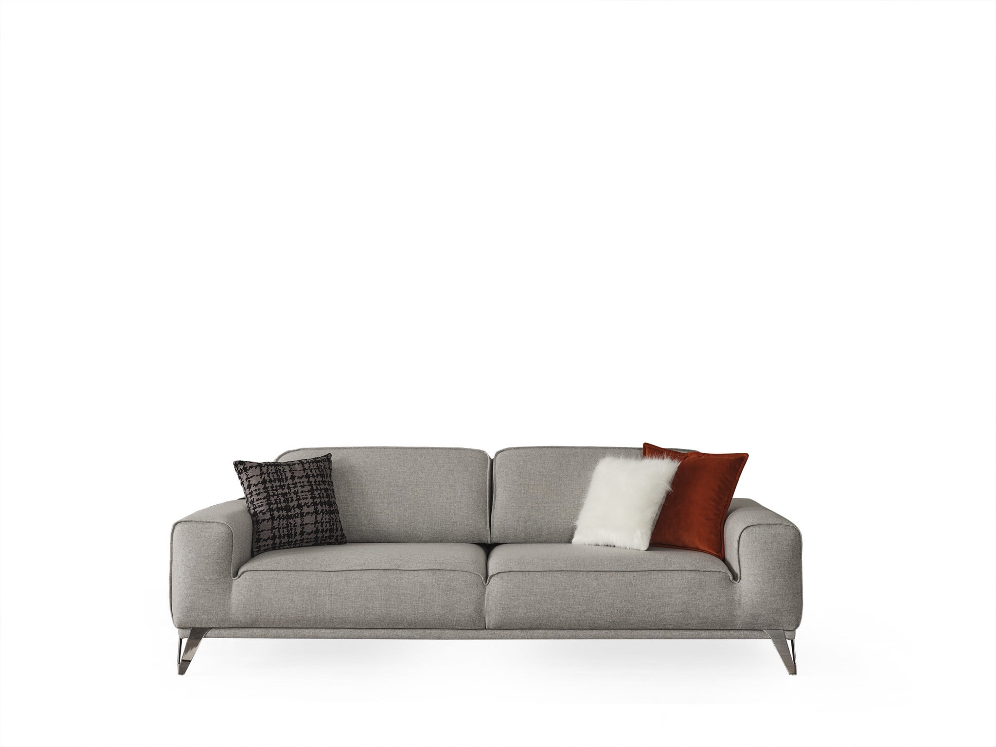 Dark Gray Tufted Leather Sleeper Sofa with Wood Accents