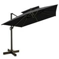 thumbnail image 1 of HomeRoots 485636 10 ft. Black Polyester Square Tilt Cantilever Patio Umbrella with Stand, 1 of 3