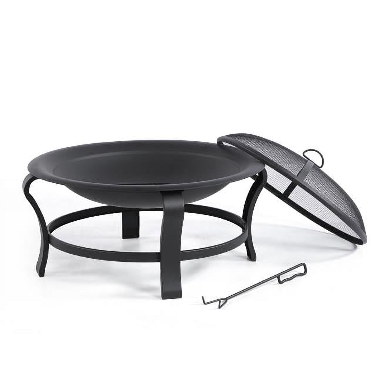 HomeRoots 485951 19.68 x 30 x 30 in. Black Round Steel Wood Burning