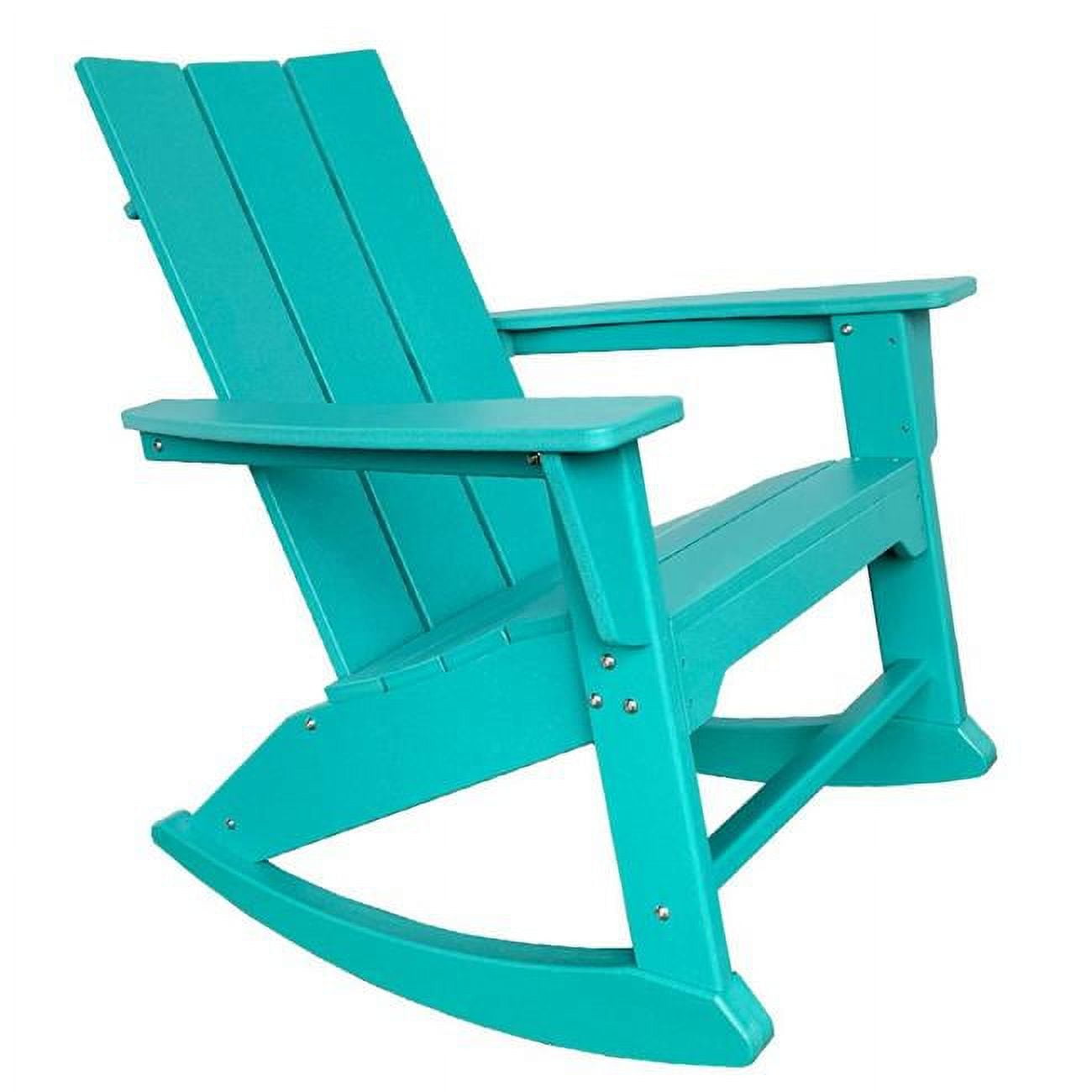 HomeRoots 486103 38 in. Heavy Duty Plastic Rocking Chair, Blue ...
