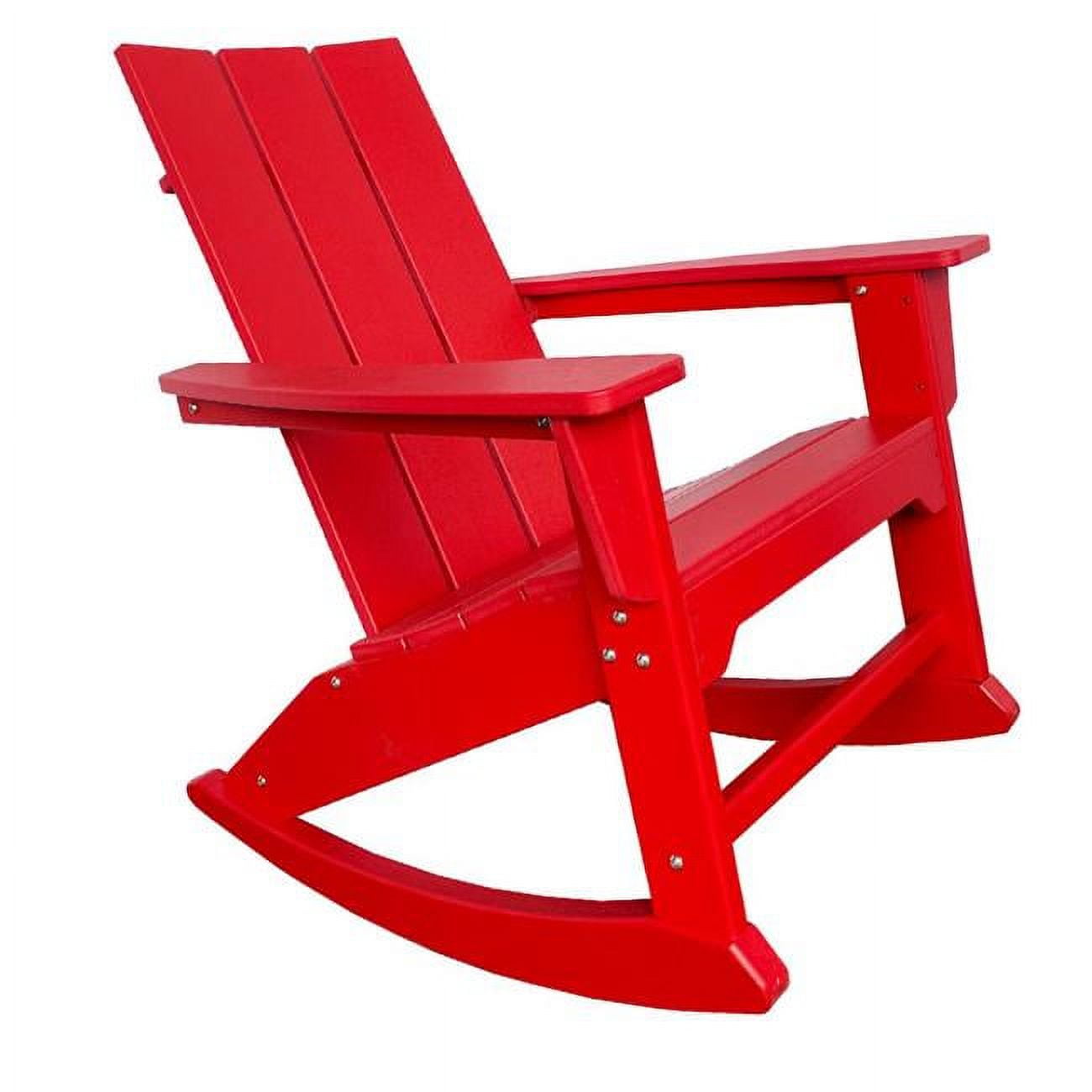HomeRoots 486105 38 in. Heavy Duty Plastic Rocking Chair, Red - Walmart.com