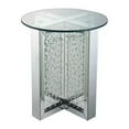 thumbnail image 1 of HomeRoots 486345 23 x 21 x 21 in. Clear Glass & Mirrored Round End Table with Drawers, 1 of 3
