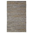 thumbnail image 1 of HomeRoots 486637 8 x 10 ft. Striped Handmade Leather Rectangle Area Rug, Fossil, 1 of 5