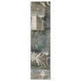 thumbnail image 1 of HomeRoots 486983 10 ft. Teal Gray & Tan Floral Power Loom Distressed Stain Resistant Runner Area Rug, 1 of 5