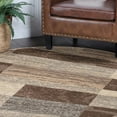 thumbnail image 1 of HomeRoots 487107 8 ft. Slate Patchwork Power Loom Stain Resistant Round Area Rug, 1 of 3