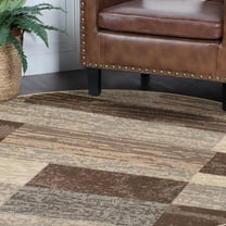 HomeRoots 487107 8 ft. Slate Patchwork Power Loom Stain Resistant Round Area Rug