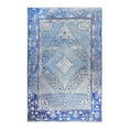 thumbnail image 1 of HomeRoots 487151 5 x 8 ft. Shades Of Blue Geometric Power Loom Distressed Stain Resistant Non Skid Rectangle Area Rug, 1 of 5