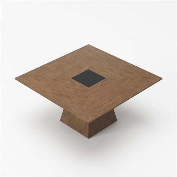 HomeRoots 487375 30 x 59 x 59 in. Walnut Square Solid Manufactured Wood Dining Table