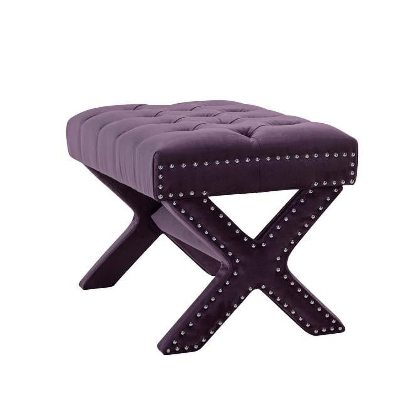 HomeRoots 487764 19.29 x 19.69 x 25.59 in. Plum Velvet Tufted 
