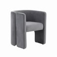 thumbnail image 1 of HomeRoots 488449 28 x 24 x 24.5 in. Gray Velvet Asymmetrical Base Arm Chair, 1 of 3