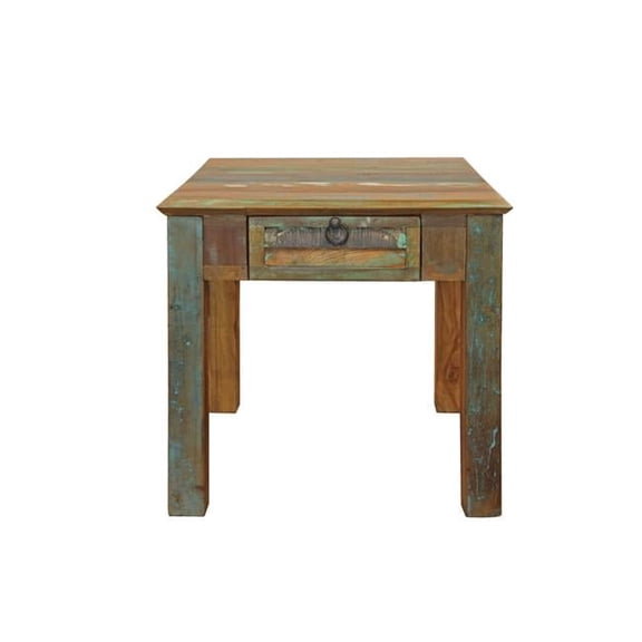 24" Brown Solid Wood Square End Table With Drawer