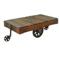 thumbnail image 1 of HomeRoots 488845 18 x 50 x 32 in. Black & Brown Solid Wood Rectangular Distressed Coffee Table, 1 of 3