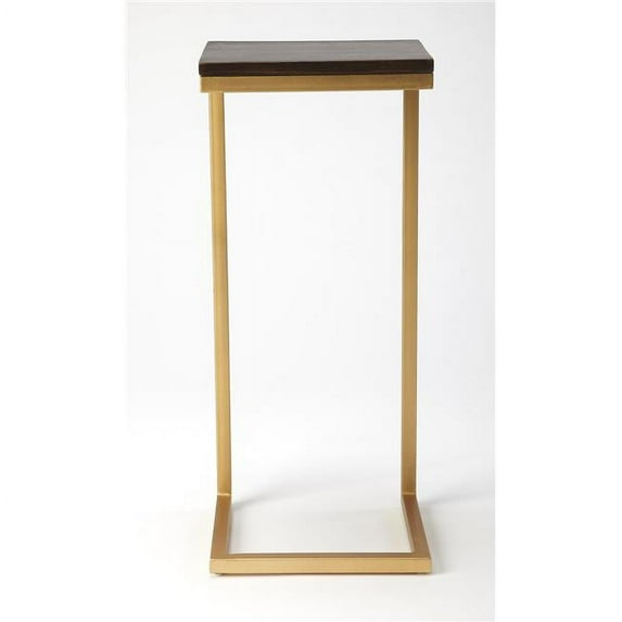 HomeRoots 488922 25.5 x 11 x 10.5 in. Gold Solid Wood Rectangular End Table