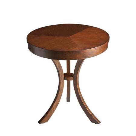 HomeRoots 488987 26 x 24 x 24 in. Medium Brown Manufactured Wood Round End Table