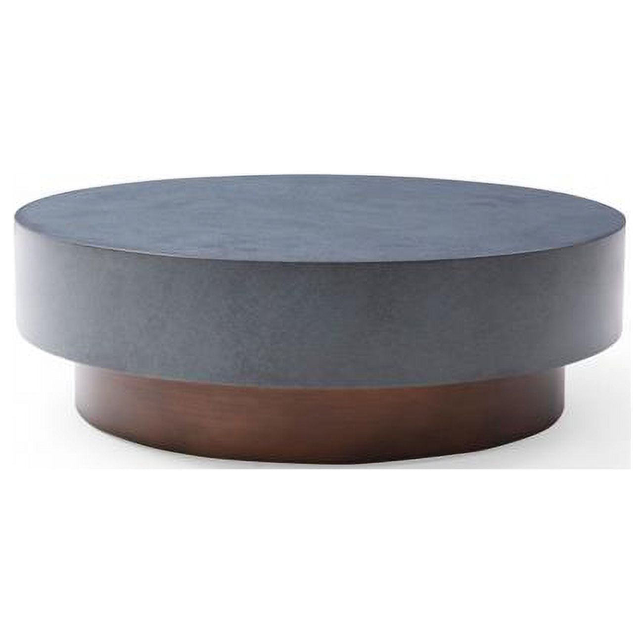 HomeRoots 489058 48 in. Antique Copper & Grey Steel Round Coffee Table ...