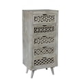 thumbnail image 1 of HomeRoots 489195 20 in. Solid Wood Five Drawer Standard Chest, Gray, 1 of 3