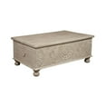 thumbnail image 1 of 49" White Solid Wood Rectangular Distressed Lift Top Coffee Table, 1 of 2